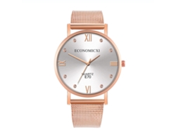 Reloj De Cuarzo Casual Simple Y Moderno Para Muñeca (branco Rosa Ouro)
