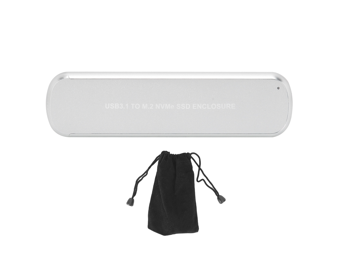 Caja De Disco Duro Móvil Nvme M.2 Usb3.1 10gbps Jms583 Carcasa De Aleación De Aluminio Color Plata
