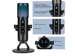 Micrófono Condensador Usb Cardioide Con Luces Rgb, Mute, Monitoreo En Tiempo Real Y Soporte Para Pc, Laptop Y Streaming