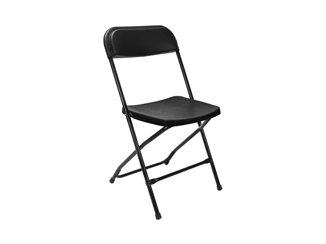 Silla plegable para jardín de resina negra 7house 45 x 44,5 x 79 cm