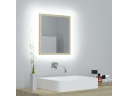 Espejo de Pared para Baño con Led 40 x 8,5 x 37 cm Acrílico Roble Sonoma