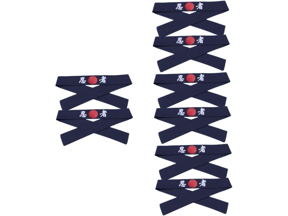 Juego de 8 diademas estilo ninja para ejercicio, banda ancha, deportes.