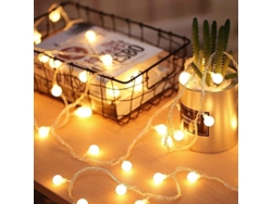 Guirnalda De Luces Led, 2 Modos, Bola De 40 Led De 4,8 M (16 Pies), Ip65, Funciona Con Pilas, Ideal Para Dormitorio, Fiestas Y Navidad (blanco Cálido).