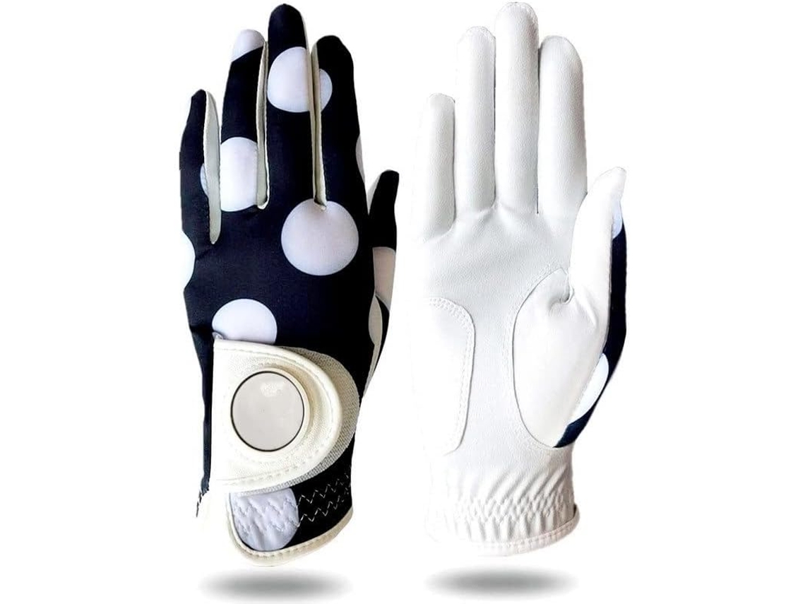 Luvas de Golfe em Couro Genuíno, Estampadas, Tamanhos P, M S/MARCA