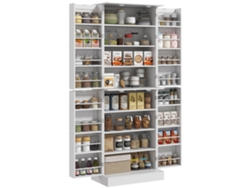 Aparador De Cocina Con Armarios, Estante Ajustable Y Especiero, 60 X 35 X 166 Cm, Blanco