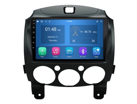 Autoradio 4GB RAM64GB ROM ROVERONE para Mazda 2 Mazda2 DE 2007 - 2014 CarPlay Android Coche Radio Bluetooth Navegación