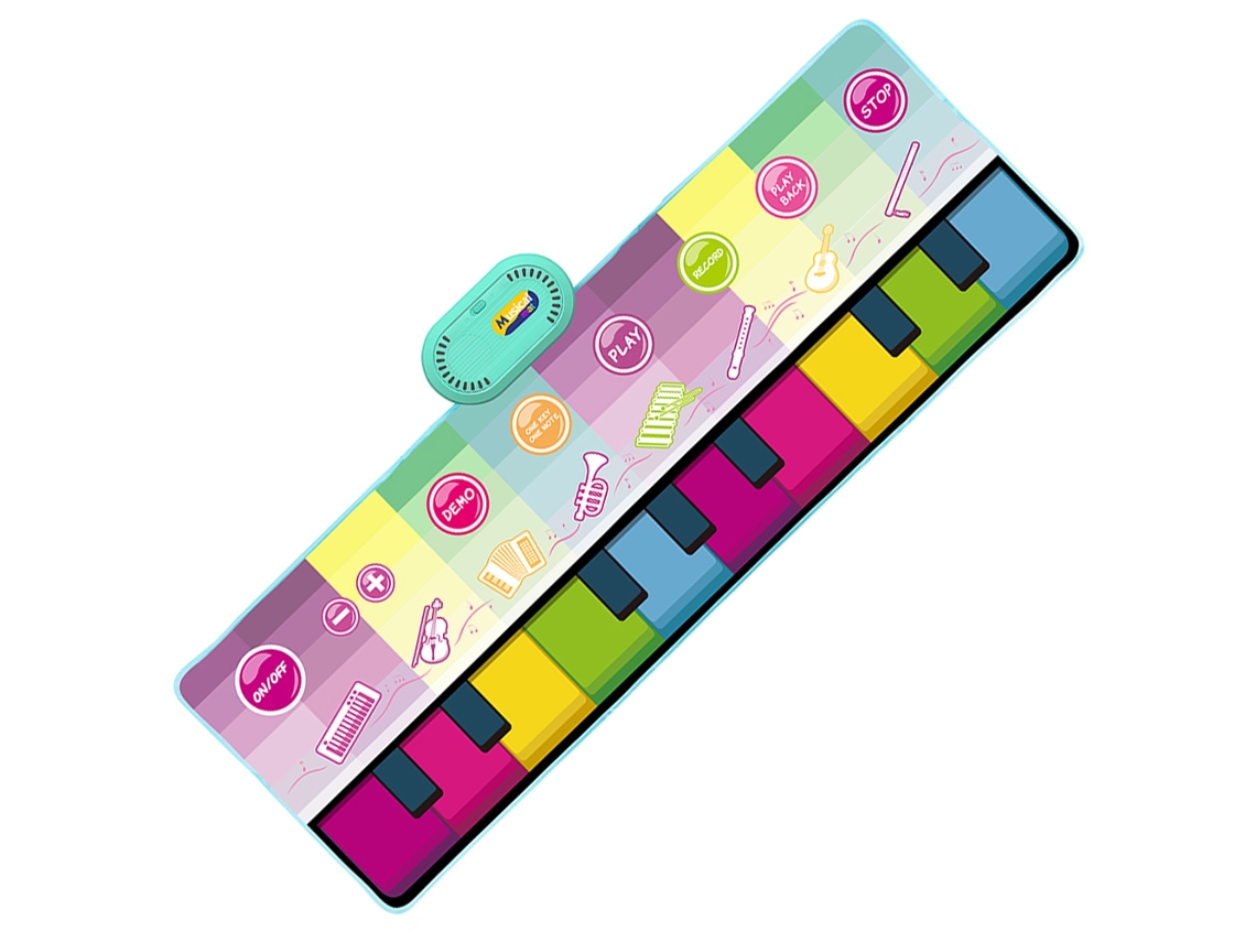 Teclado musical de suelo infantil (110 x 36 cm) con 8 sonidos de animales