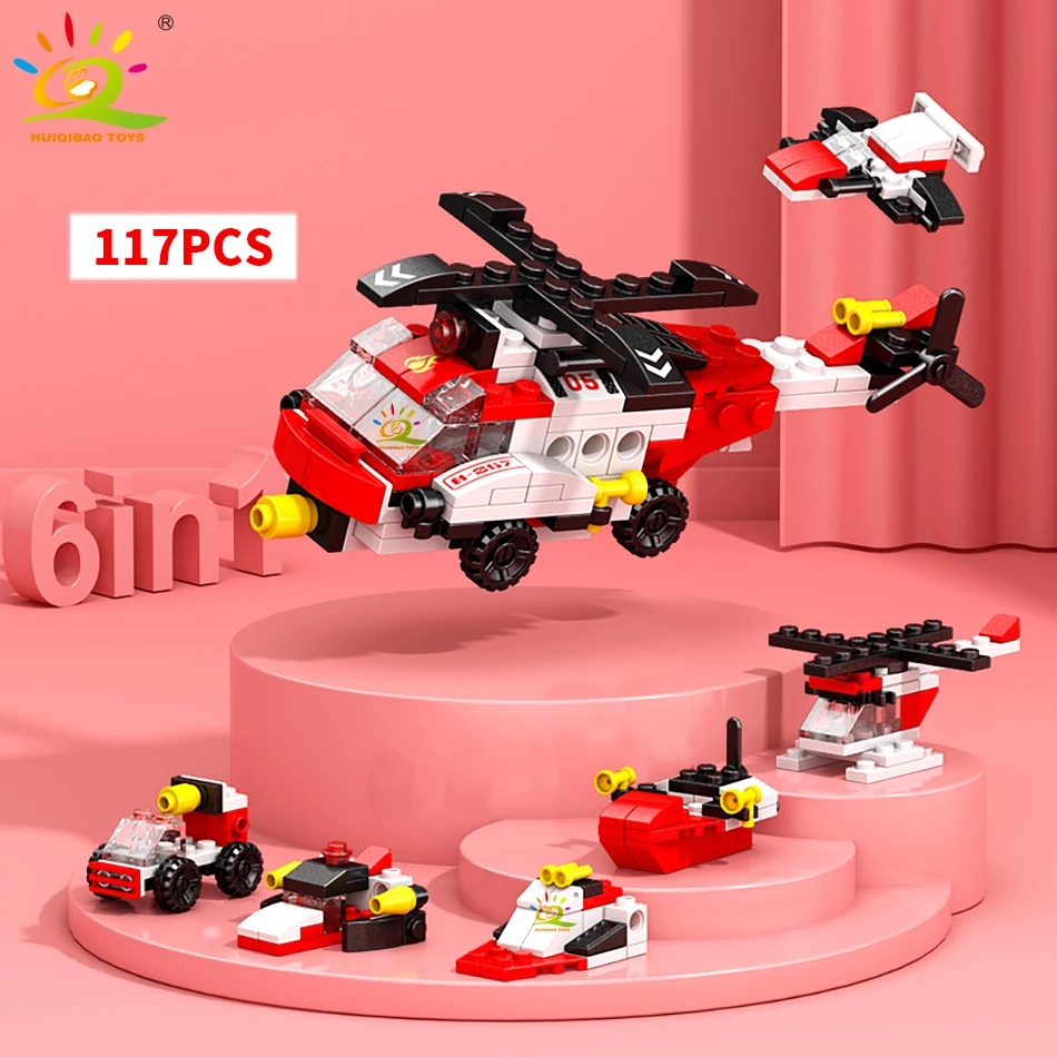 Modelo De Robot De Ingeniería Urbana 6 En 1, Juego De Bloques De Construcción Para Niños
