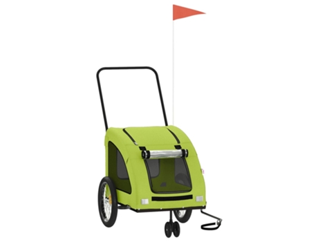 Remolque de Bicicleta para Mascotas VIDAXL Verde Hierro
