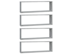 Estantería cúbica de 4 piezas Sonoma MAISON EXCLUSIVE, con detalles en madera gris