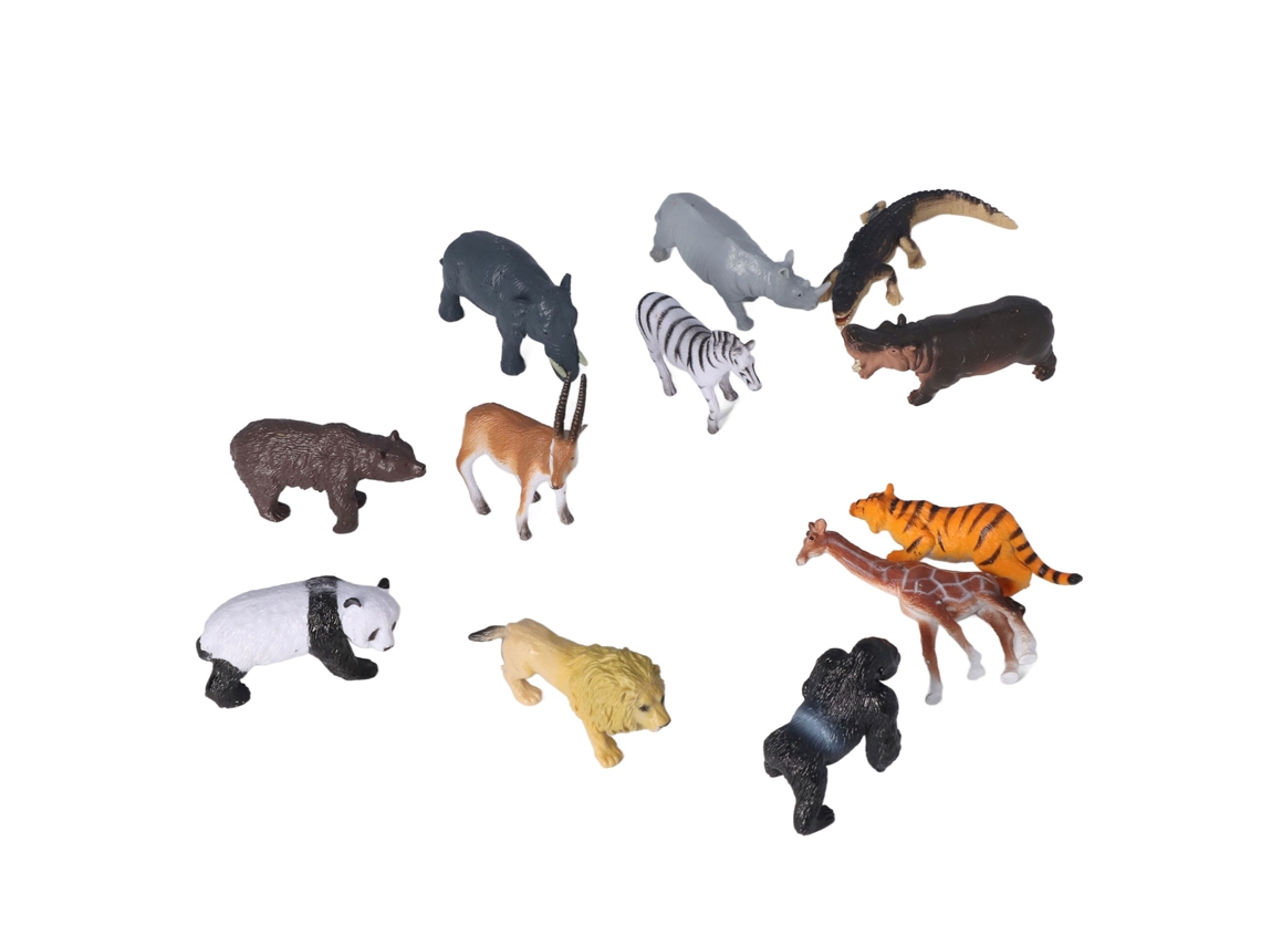 Dan26-12pcs Figuras De Animales Selváticos Juguete Realista Set De Juguetes Para Niños Navidad