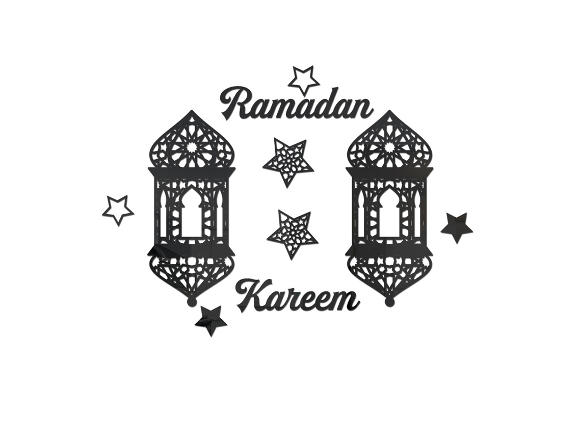 Adhesivo de pared acrílico con espejo para Eid Mubarak