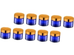 Juego De 12 Frascos De Crema De Vidrio Azul De 20 G, Miniaturas Herméticas Para Cosméticos.