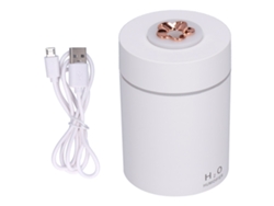 Mini humidificador USB con luz LED nocturna blanca, purificador de aire portátil para coche, hogar y oficina.
