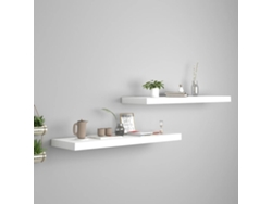 Estantes flotantes de pared 2 uds MDF blanco 80x23,5x3,8 cm