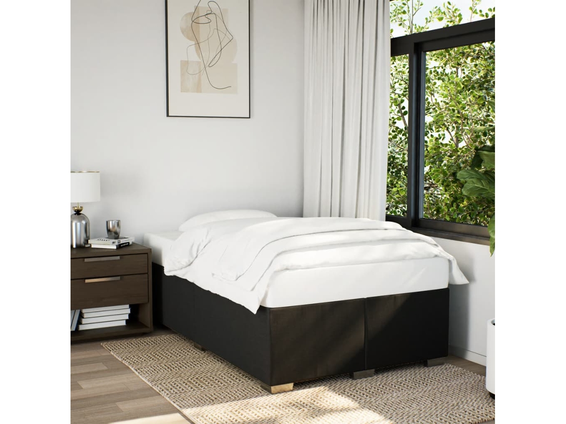 Estructura De Cama Sin Colchón Tela Negro 120x200 Cm