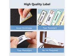 Papel Térmico Autoadhesivo, Resistente Al Agua, 14x50 Mm, 130 Hojas Para Impresora D11.