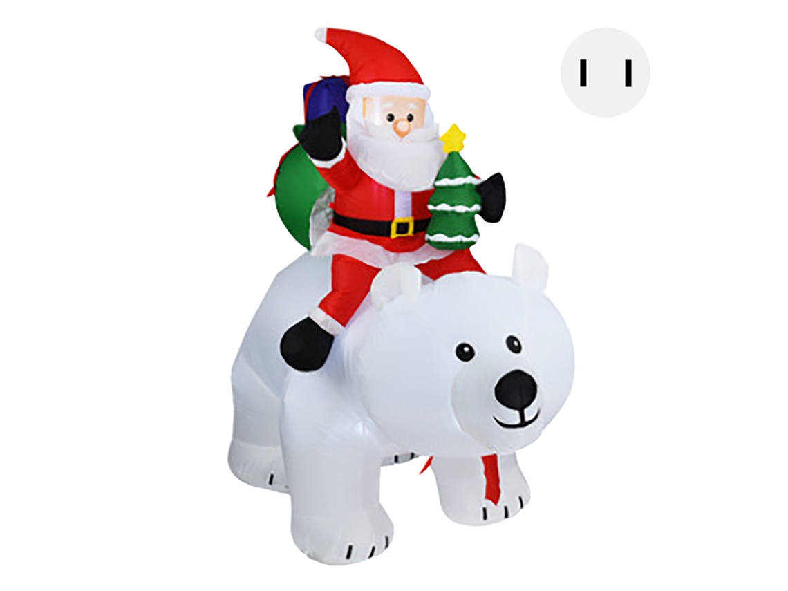 Oso polar inflable navideño impermeable con luces LED