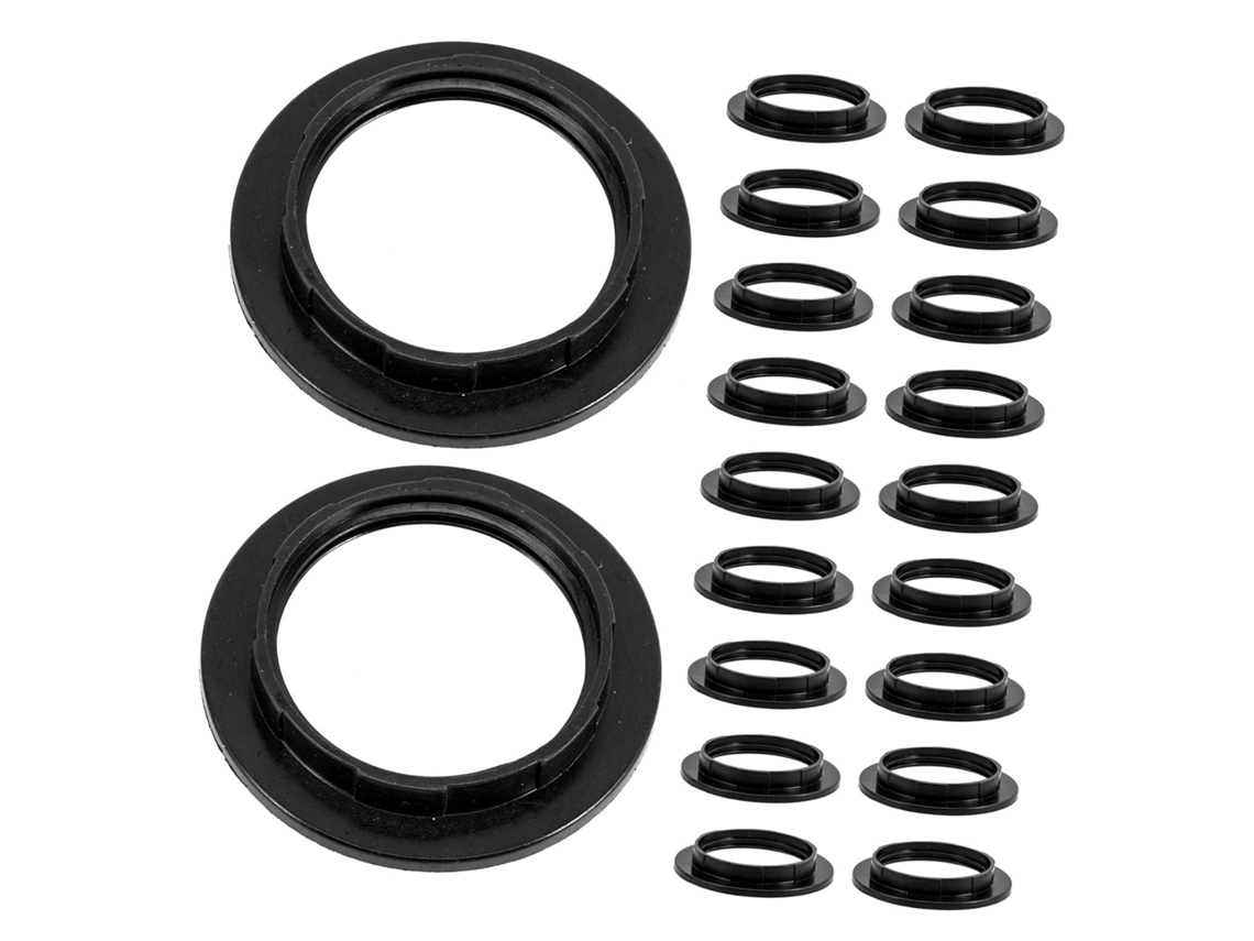 Juego de 30 anillos de fijación para pantallas de lámparas, adaptadores de collar de plástico con rosca para S Gokoco