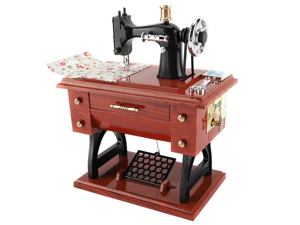Caixa de Música Estilo Máquina de Costura Rebe - Colecionável, Presente de Aniversário ou Decoração de Mesa