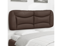 Cabecero De Cama Acolchado Cuero Sintético Marrón 140 Cm