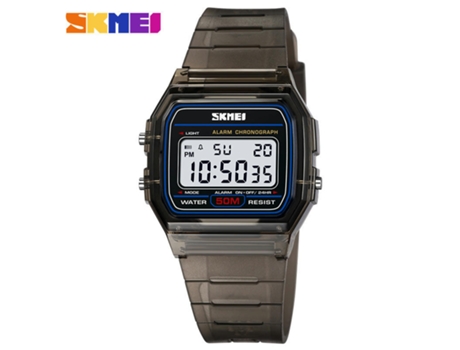 Relojes de pulsera deportivos impermeables electrónicos digitales multifuncionales Relojes para estudiantes-Negro translúcido LUUCOZK