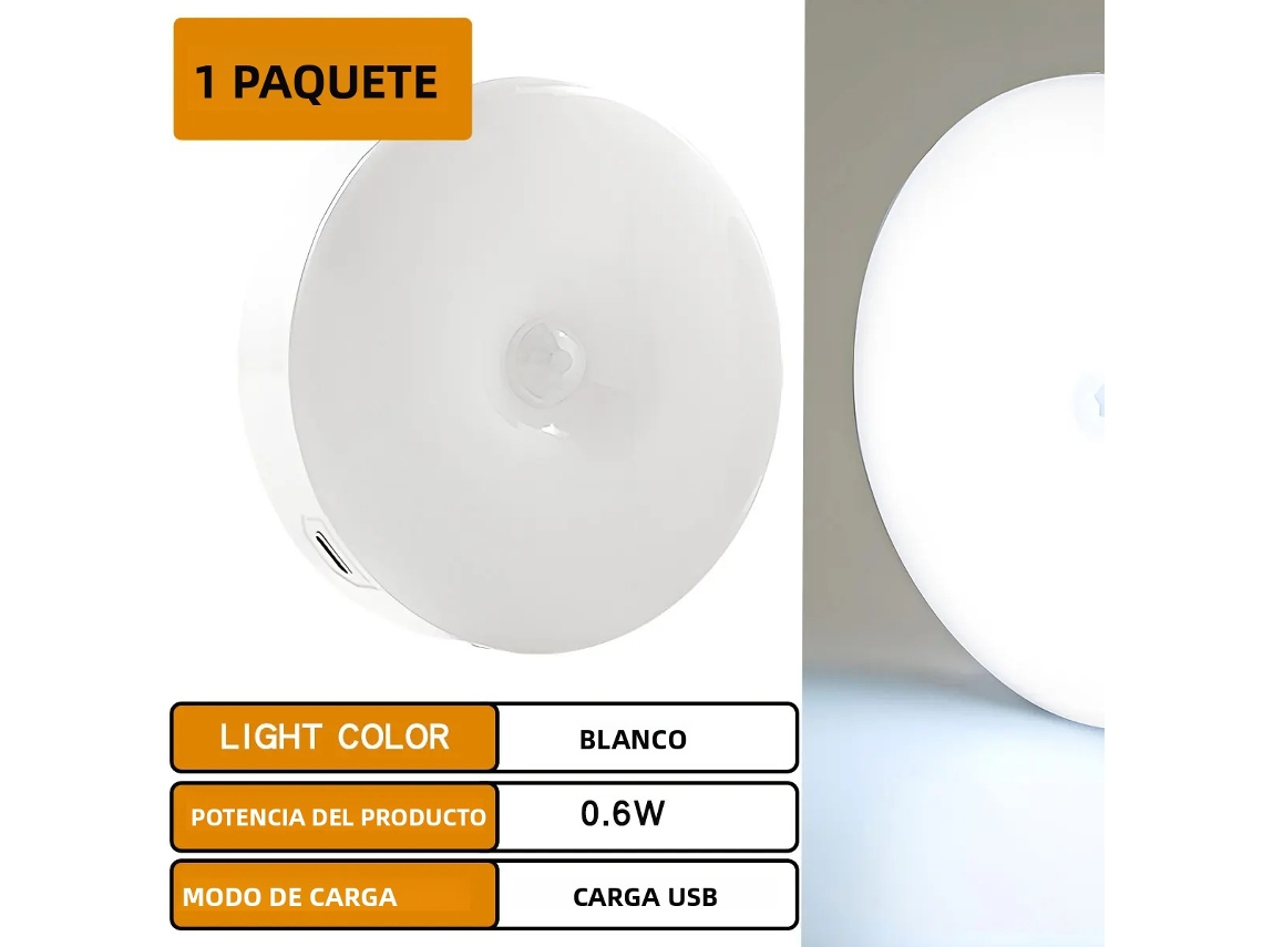 (1 Pieza) Luz Nocturna Led Con Sensor De Movimiento, Sensor Digital Y Adsorción Magnética