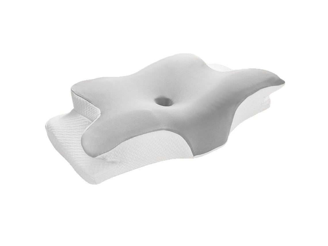 Travesseiro Chrui Ortopédico De Espuma Viscoelástica Em Formato De Borboleta, Suporte Para Cabeça E Pescoço Eficaz Para Distúrbios Do Sono (cinza)