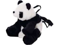 Besportble Mochila De Peluche Grande Y Mano De Peluche Panda 36x22x15cm - Color: Bolso De Peluche Negro + B...