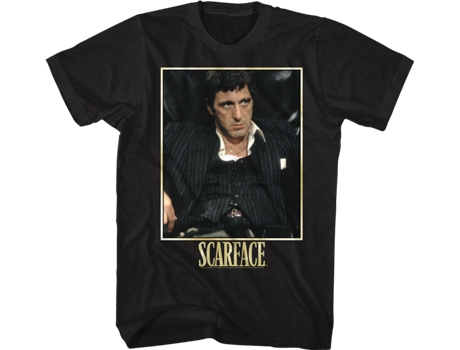 Camiseta Unisexo DEEPSTONE He Loved The American Dream Scarface Negro (S)