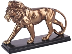 Elegante Figura Decorativa Artística Dorada Resina Maciza Diseño Refinado Oficina Hogar