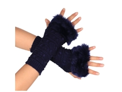 2026-guantes Sin Dedos De Pelo Falso Fluffy Para Mujer Guantes De Lana Calientes Para Mano Y Muñeca