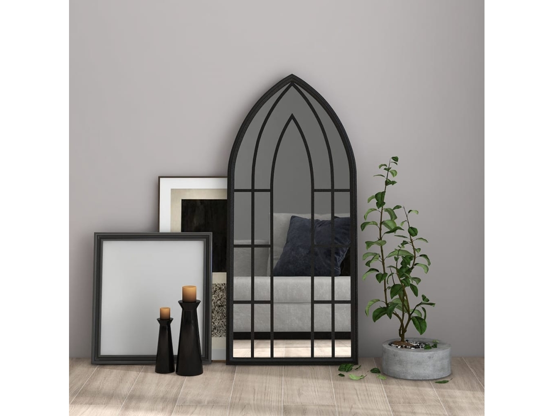 Espejo Hierro Negro Para Uso Interior 100x45 Cm