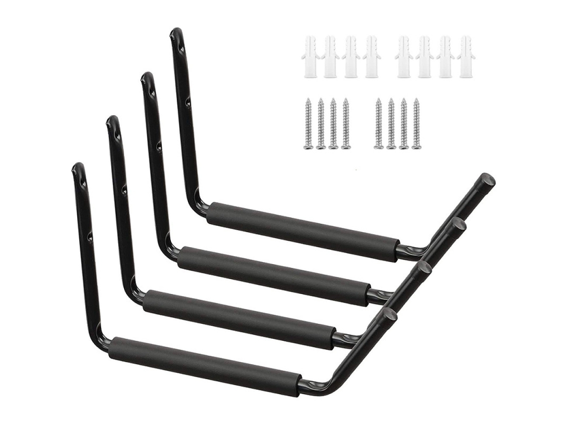 VVJIJILLY Gancho De Parede Para Garagem, Carga De 45 Kg, Para Caiaques, Escadas, Bicicletas E Cadeiras . (pacote De 4)