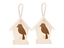 2 Piezas De Casitas De Pájaros Colgantes De Madera Para Decoración De Jardín, Adorno De Nido De Pájaro
