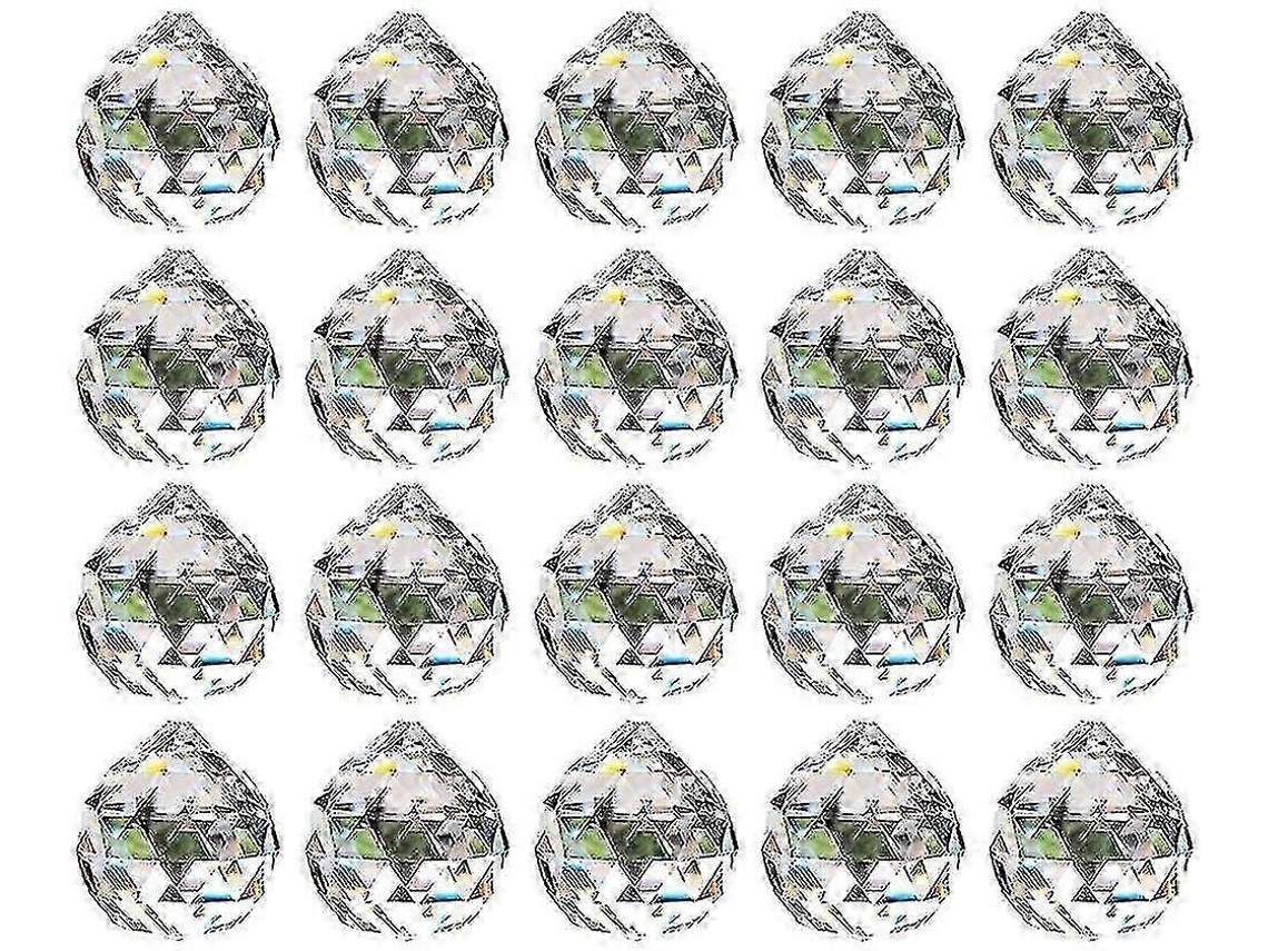 Prisma de bola de cristal transparente de 20 mm - 20 piezas para lámparas colgantes de techo