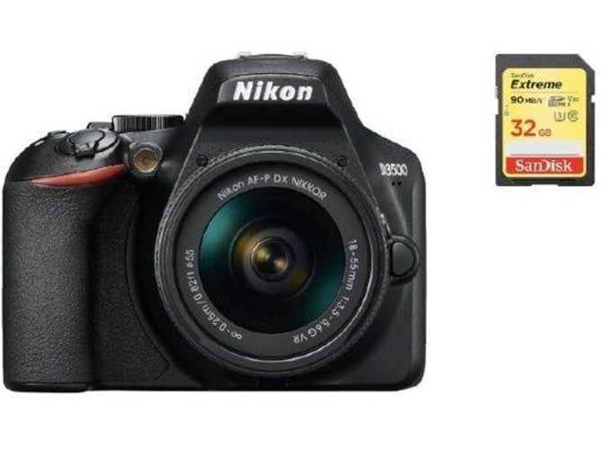Kit Cámara Réflex NIKON D3500 AF-P 18-55mm F3.5-5.6G VR + 32GB SD