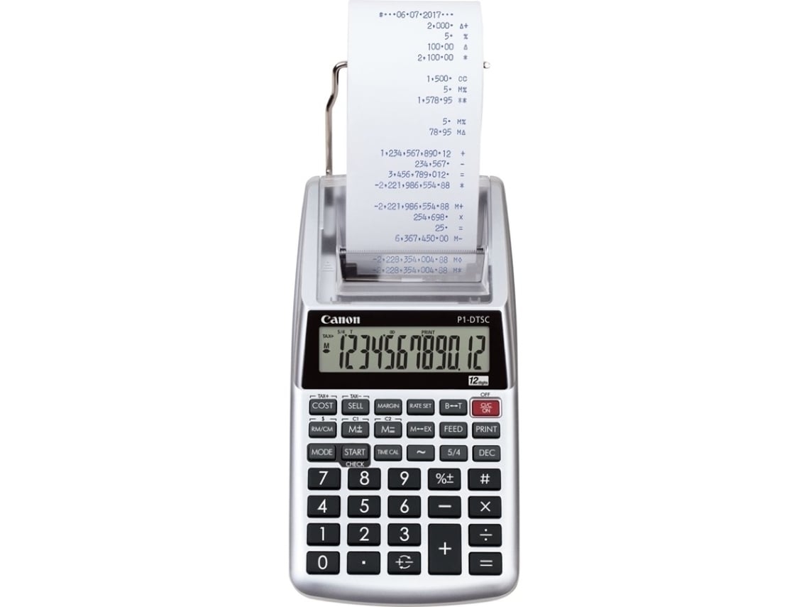 Oficina - Es Una Calculadora Gris De 12 Dígitos Con Función De Impresión. Es Adecuada Para Su Uso En Oficinas De Contabilidad Y Funciona De
