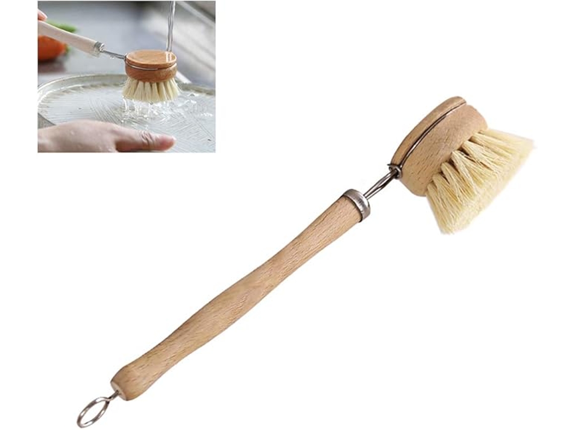 Cepillo De Cocina, Cepillos De Limpieza Retro Con Mango Largo De Madera