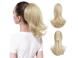 Peluca, extensión de cola de caballo con clip para mujer, microrizada (estilo 5/30 cm) Gertiz
