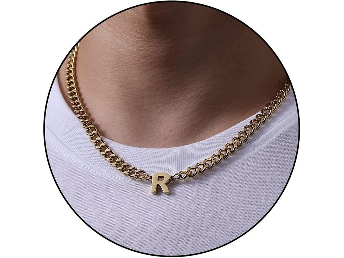 2026-collar De Cadena Cuban Link Con Letra Inicial A-z Acero Inoxidable 6.5mm 18+2 Pulgadas Regalo De Joyería Para Hombres Mujeres Niños