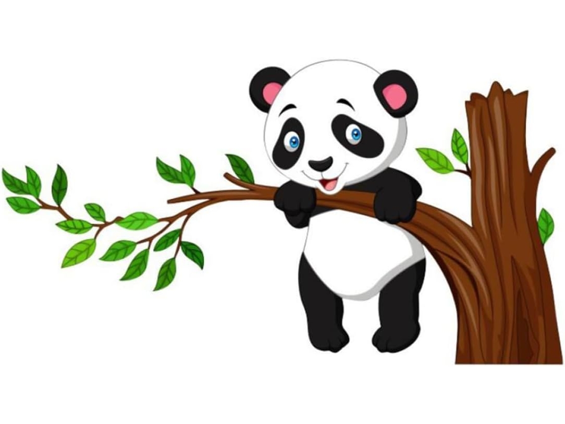 Adhesivo Pared Pvc Diseño Panda Seguro Residuos Bonito Animal Dormitorios Niños Niñas Decorar Paredes