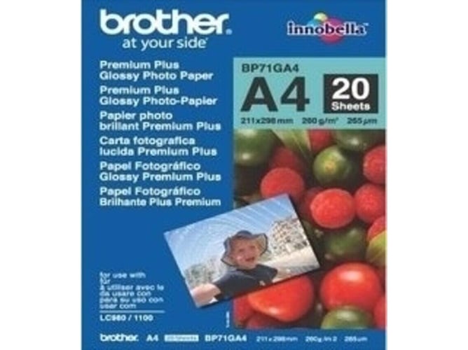 PAPEL BROTHER GLOSSY A4 20FLS - BP71GA4