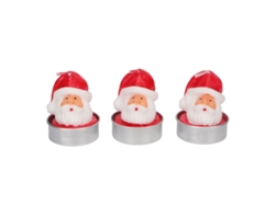 3 Mini Velas Navideñas De Papá Noel Para Decoración Con Velas Pequeñas