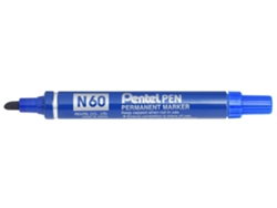 PENTEL N 60 Marcador Permanente Punta de Cincel Azul 12 Piezas