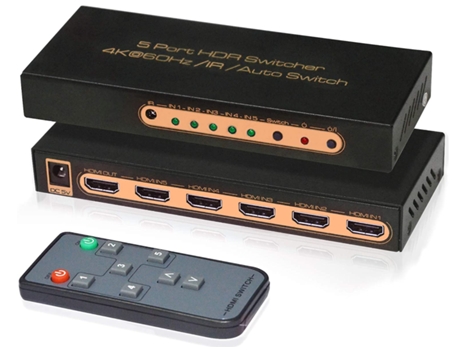 Adaptador 4K @ 60Hz 5X1 Hdmi CHRONUS HDMI1218-Y23 Negro