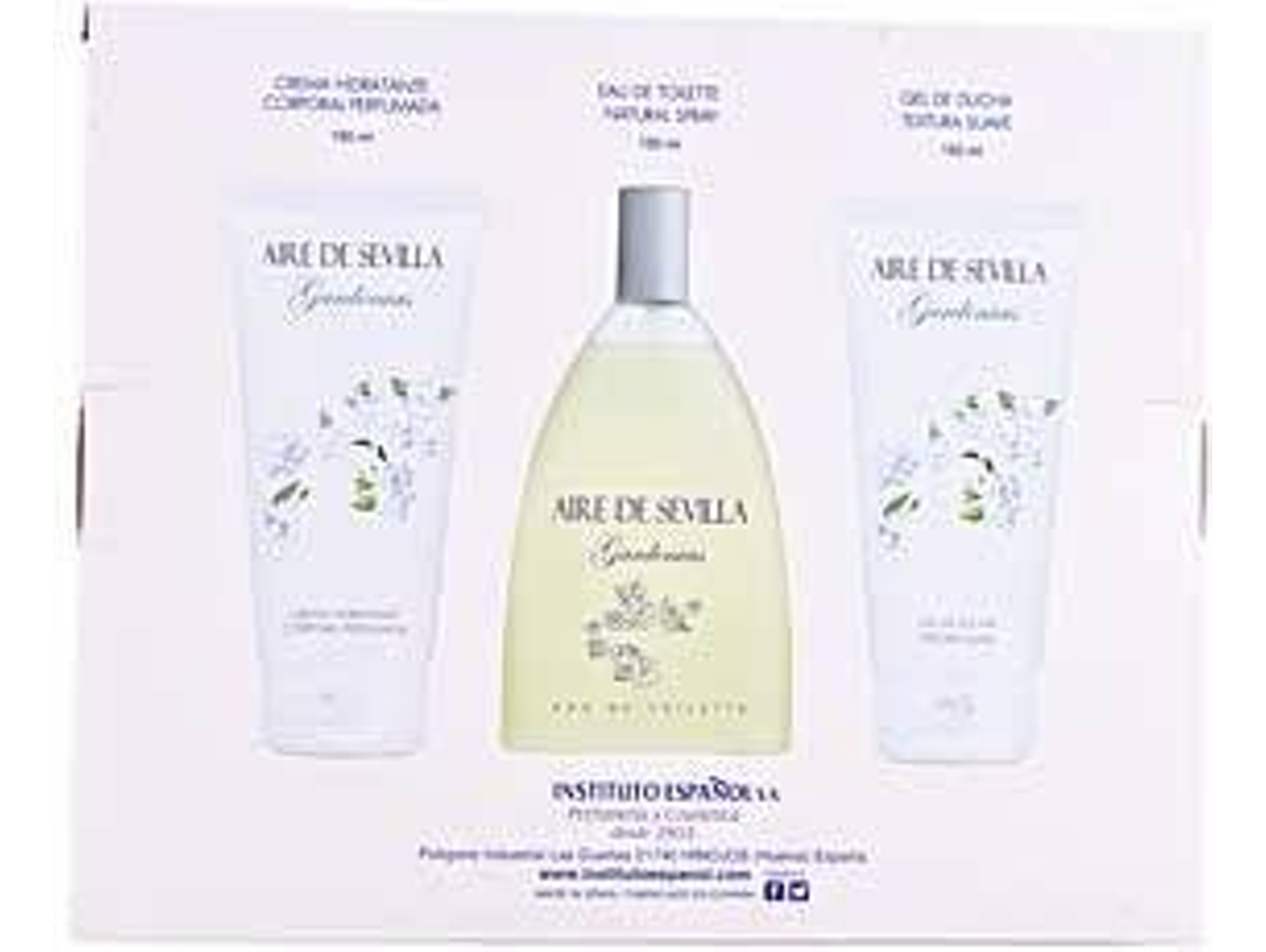 Cofre AIRE SEVILLA Gardenia Edt Spray 150 ml + Loción Corporal 150 ml + Gel de Ducha 150 ml