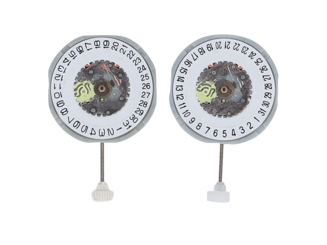 2 Unidades De Movimiento De Cuarzo Pe28 Con Calendario Simple Para Reparación De Relojes (de 3 Y 6 Agujas)