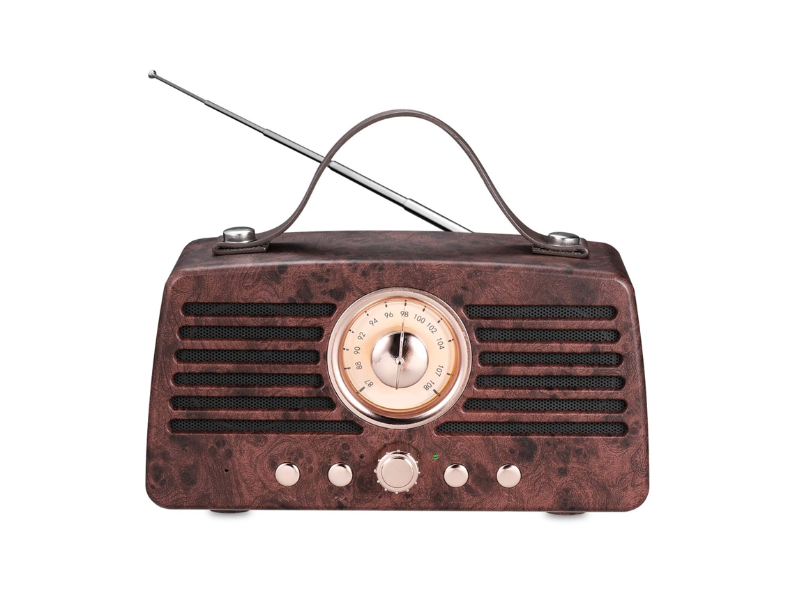 Altavoces Bluetooth retro, altavoz Bluetooth 4.2 inalámbrico portátil con radio FM, altavoz estéreo para exteriores para audio doméstico.