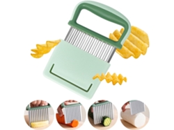 Cortador ondulado de acero inoxidable para papilla frita con cubo protector